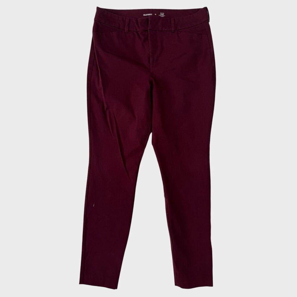 Old Navy High Rise Pixie Size 12 Pants Burgundy Red